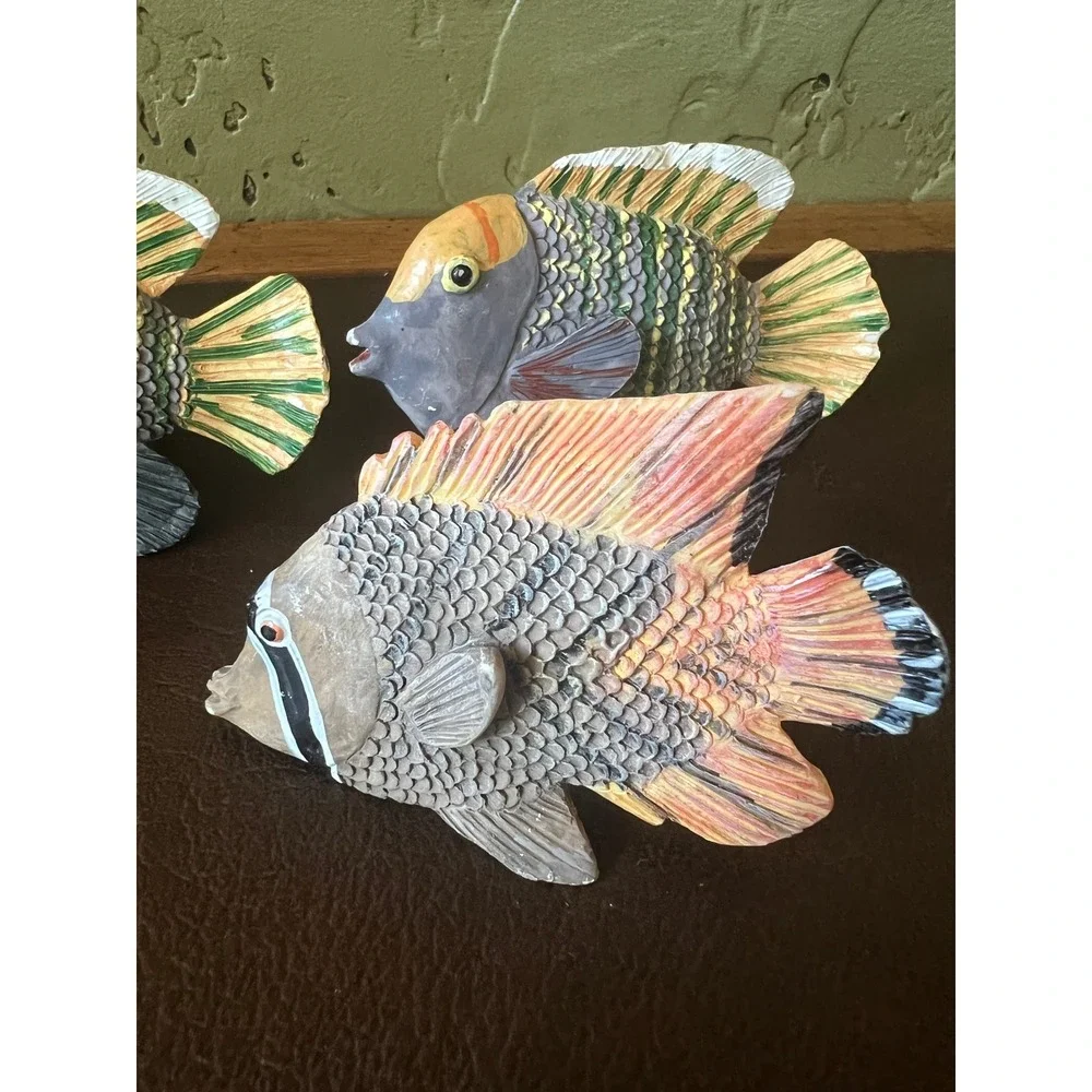 Tropical Fish Napkin Rings Set of 4 Coastal Beach House Nautical Table Decor